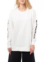 Oversized Logo Printed Sleeves Sweatshirt  - Off White