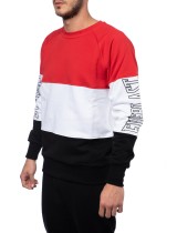 Tricolor  Cotton Sweater - Red/Black/White (special edition)