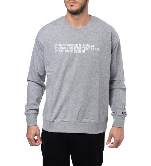 Printed Cotton  Sweater Light  Jersey - Grey Mel