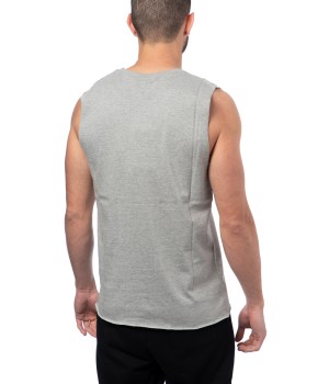 Vest Cotton Tag Panel T-shirt  Jersry - Grey Mel