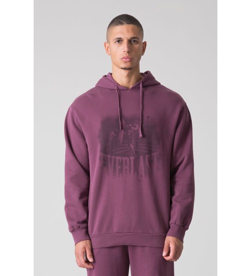 SUNFADED HOODIE WITH BOXING GRAPHICS