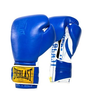EVERLAST 1910 SPARRING H&L(PREMIUM LEATHER)GLOVES - BLUE