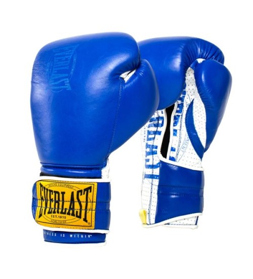EVERLAST 1910 SPARRING H&L(PREMIUM LEATHER)GLOVES - BLUE