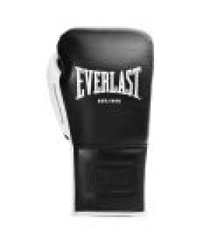 EVERLAST POWERLOCK PRO OG(PREMIUM GENUINE LEATHER)LACED UP (KICK)BOXING GLOVE - BLACK/WHITE