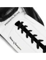 EVERLAST POWERLOCK PRO OG(PREMIUM GENUINE LEATHER)LACED UP (KICK)BOXING GLOVE - BLACK/WHITE