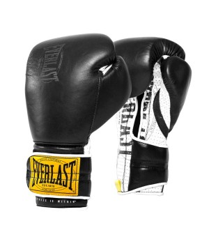EVERLAST 1910 SPARRING H&L(PREMIUM LEATHER)GLOVES - BLACK