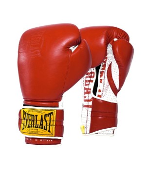 EVERLAST 1910 SPARRING H&L(PREMIUM LEATHER)GLOVES - RED                       