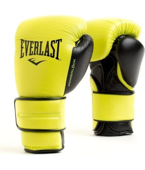 EVERLAST POWERLOCK 2 PRO(HIGH-QUALITY LEATHER)TRAINING H&L GLOVE - NEON YELLOW