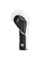 EVERLAST POWERLOCK PRO OG(PREMIUM GENUINE LEATHER)LACED UP (KICK)BOXING GLOVE - WHITE/BLACK