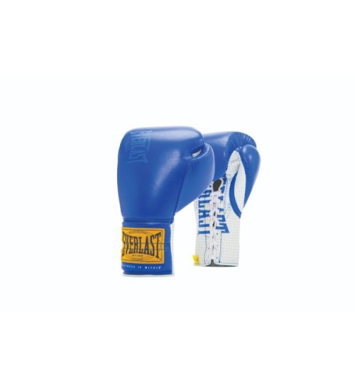 EVERLAST 1910 SPARING(PREMIUM LEATHER)LACED GLOVES - BLUE