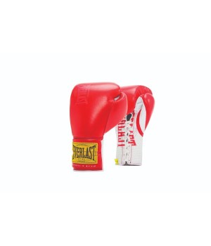 EVERLAST 1910 SPARING(PREMIUM LEATHER)LACED GLOVES - RED