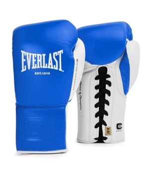 EVERLAST POWERLOCK OG(PREMIUM GENUINE LEATHER)PRO FIGHT GLOVE - BLUE/WHITE 
