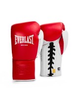 EVERLAST POWERLOCK OG(PREMIUM GENUINE LEATHER)PRO FIGHT GLOVE - RED/WHITE 
