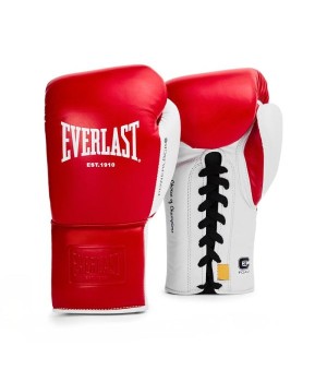 EVERLAST POWERLOCK OG(PREMIUM GENUINE LEATHER)PRO FIGHT GLOVE - RED/WHITE 