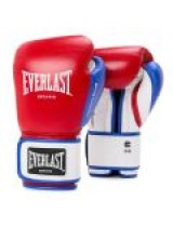 EVERLAST POWERLOCK OG(PREMIUM LEATHER)ADVANCED TRAINING GLOVES HOOK & LOOP - RED/WHITE  