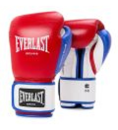 EVERLAST POWERLOCK OG(PREMIUM LEATHER)ADVANCED TRAINING GLOVES HOOK & LOOP - RED/WHITE  