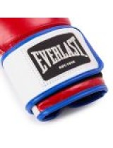 EVERLAST POWERLOCK OG(PREMIUM LEATHER)ADVANCED TRAINING GLOVES HOOK & LOOP - RED/WHITE  