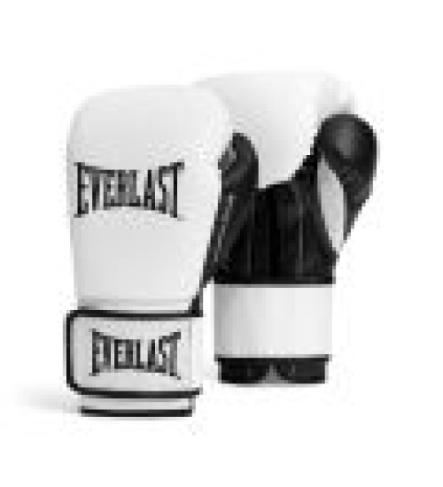 EVERLAST POWERLOCK OG(SYNTHETIC LEATHER) TRAINING GLOVES HOOK & LOOP - WHITE/BLACK