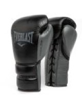 EVERLAST POWERLOCK 2 PRO(HIGH-QUALITY LEATHER)TRAINING LACED GLOVE - BLACK   