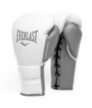 EVERLAST POWERLOCK 2 PRO(HIGH-QUALITY LEATHER)TRAINING LACED GLOVE - WHITE