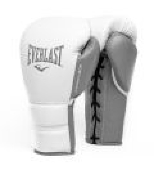 EVERLAST POWERLOCK 2 PRO(HIGH-QUALITY LEATHER)TRAINING LACED GLOVE - WHITE