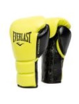 EVERLAST POWERLOCK 2 PRO(HIGH-QUALITY LEATHER)TRAINING LACED GLOVE - NEON YELLOW