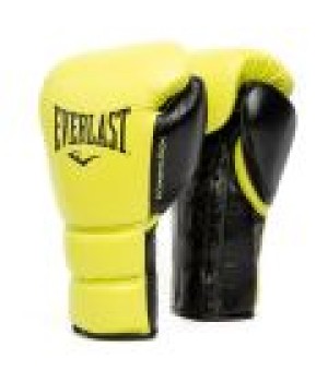 EVERLAST POWERLOCK 2 PRO(HIGH-QUALITY LEATHER)TRAINING LACED GLOVE - NEON YELLOW