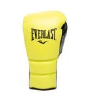 EVERLAST POWERLOCK 2 PRO(HIGH-QUALITY LEATHER)TRAINING LACED GLOVE - NEON YELLOW