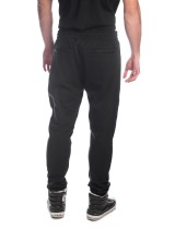 Logo tag  waistband  Cotton Sweatpants  - Black