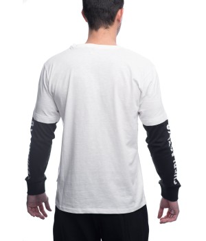 Logo Printed Long Sleeve T-shirt  -  White/Black   