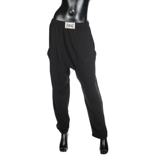 Low Crotch  Loose Jersey Sweatpants - Black