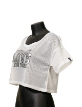 Love NY  Print  Cropped T-Shirt - White