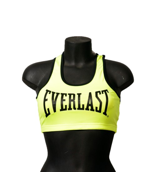 Logo Oversized Stretch  Bra Top Fit - Yellow Lime